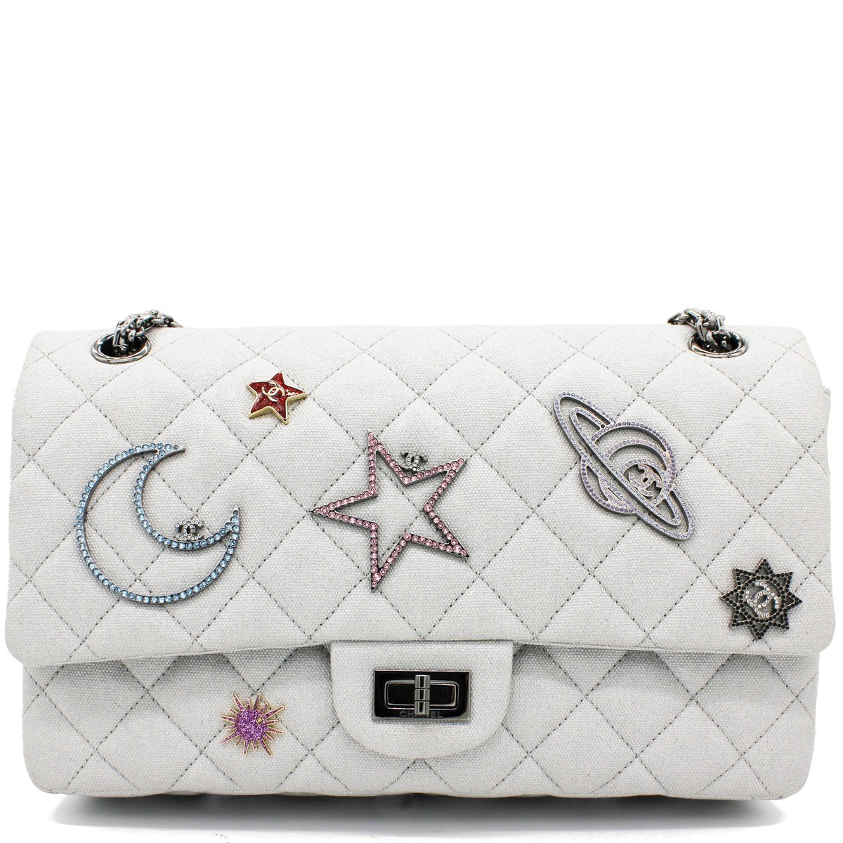 Silver 2.55 Canvas Reissue Space Charms 227 Flap Bag