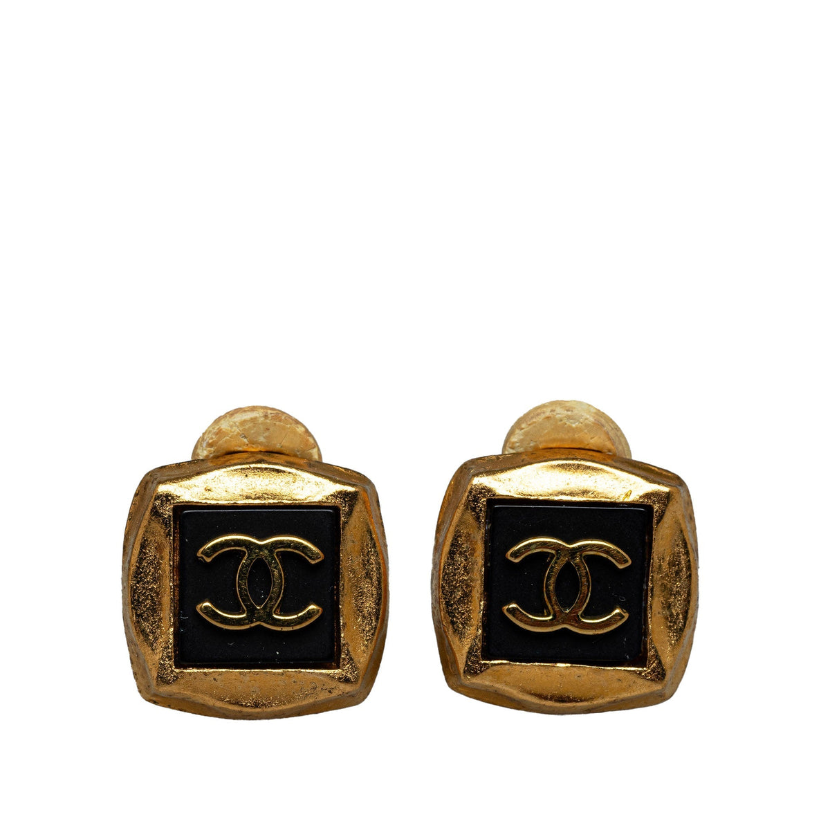 CHANEL Square CC Clip On Earrings Costume Earrings