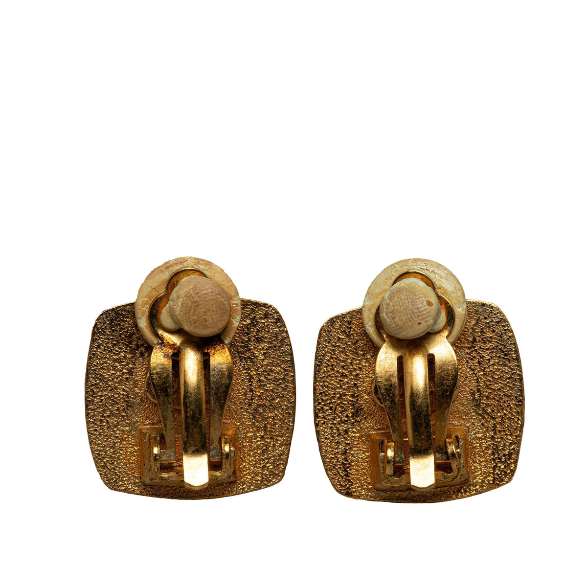 CHANEL Square CC Clip On Earrings Costume Earrings