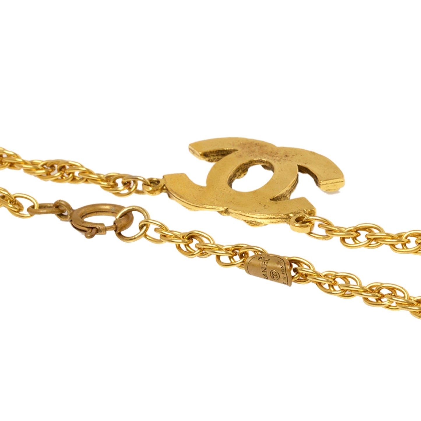 Chanel CC Strass Pendant Necklace Costume Necklace