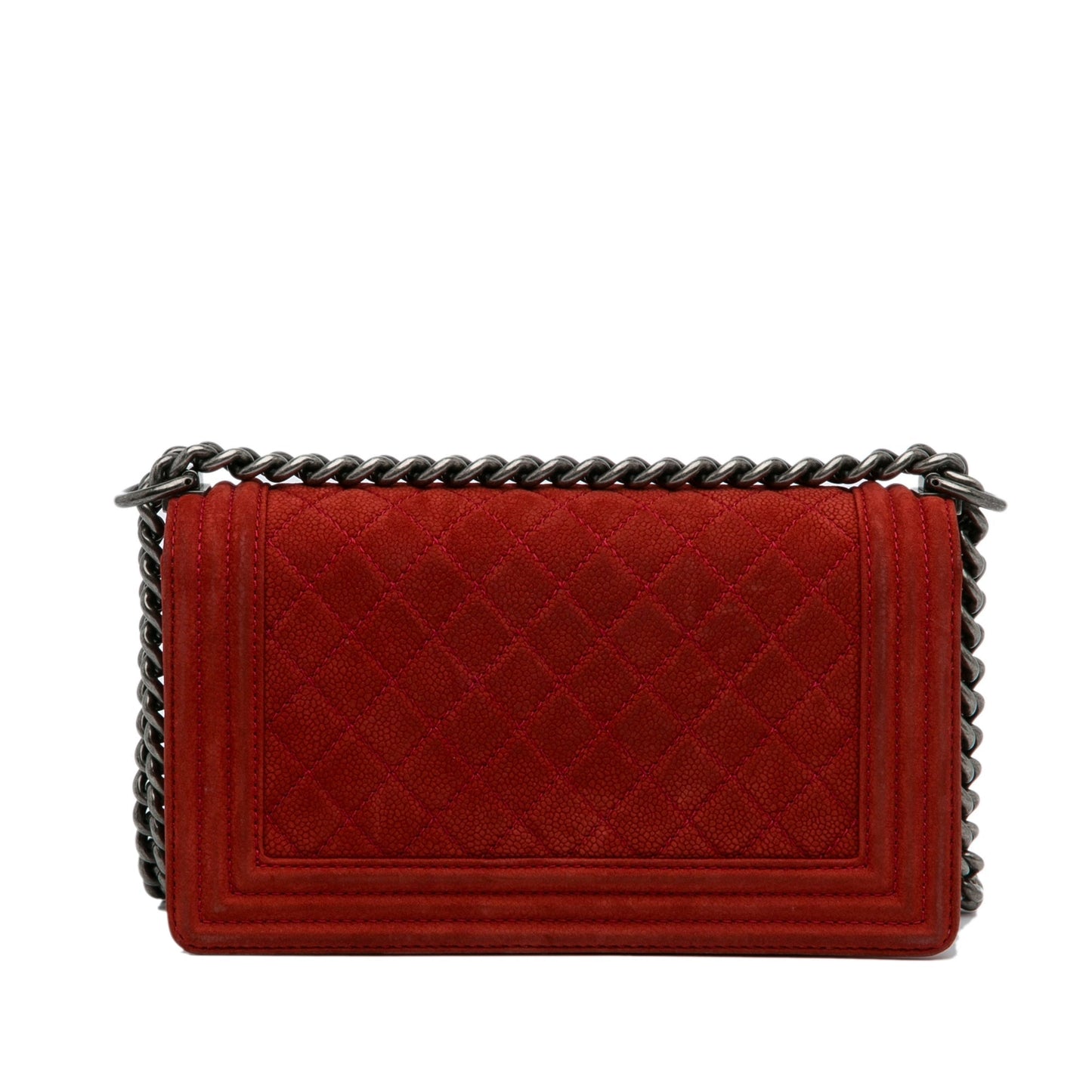 Red Chanel Medium Caviar Boy Flap Bag