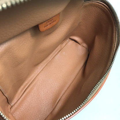 CELINE Vanity bag Leather / PVC Brown Macadam Makeup pouch Cosmetics Pouch Women Secondhand