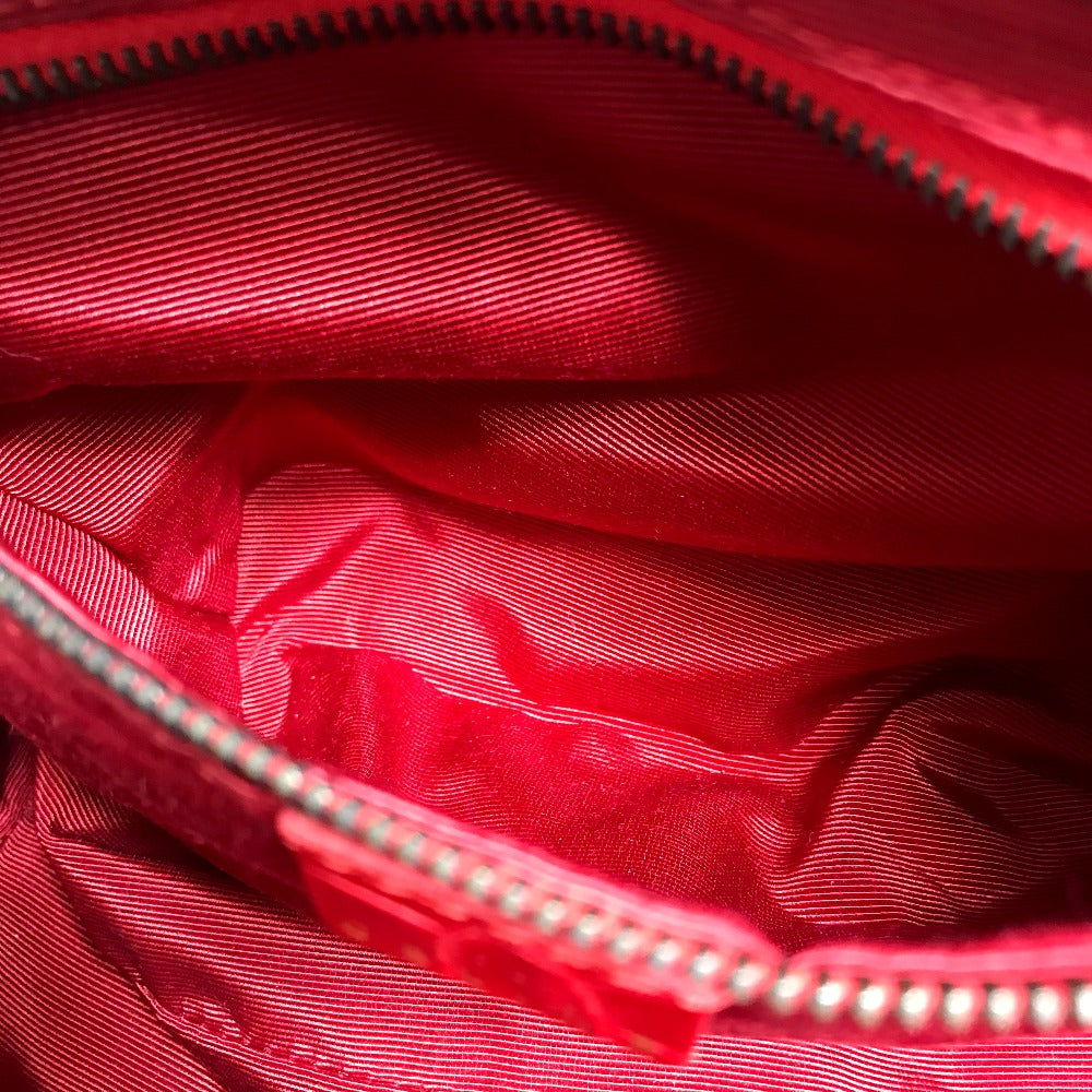 CELINE Handbag leather Red belt Embossing Women Used