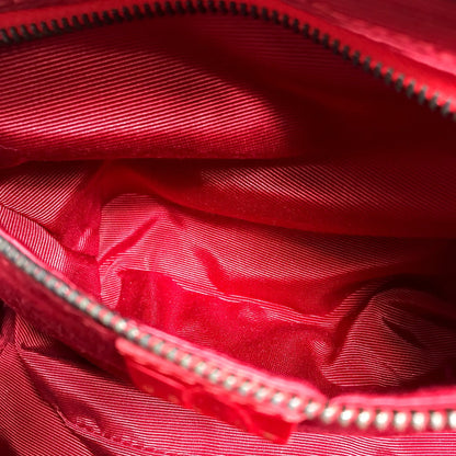 CELINE Handbag leather Red belt Embossing Women Used