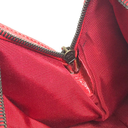 CELINE Handbag leather Red belt Embossing Women Used