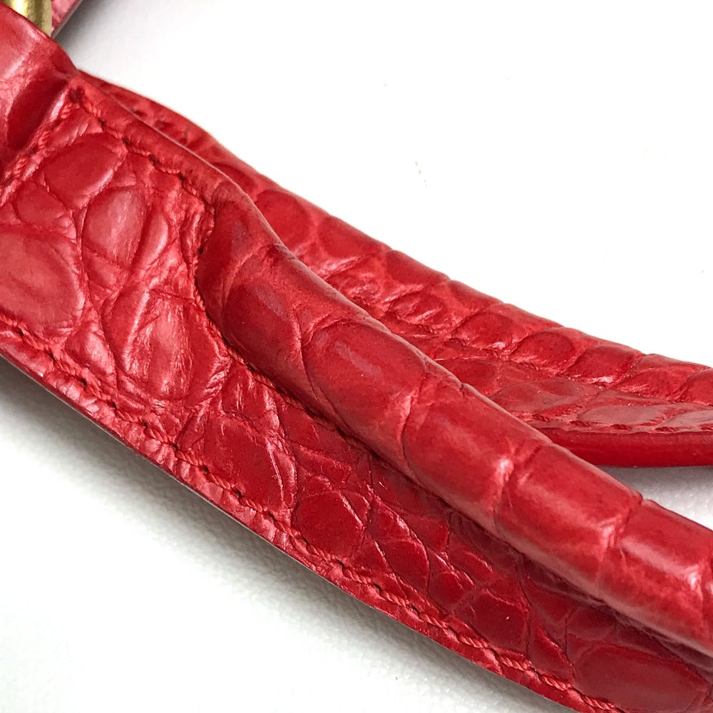 CELINE Handbag leather Red belt Embossing Women Used