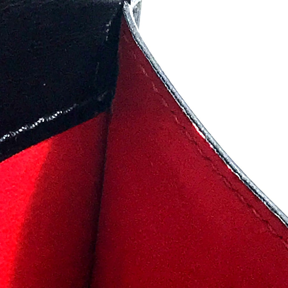 CELINE Shoulder Bag bag one belt vintage Bicolor LogoMetal leather Red / black Women Used