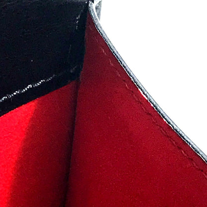 CELINE Shoulder Bag bag one belt vintage Bicolor LogoMetal leather Red / black Women Used