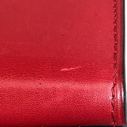 CELINE Shoulder Bag bag one belt vintage Bicolor LogoMetal leather Red / black Women Used