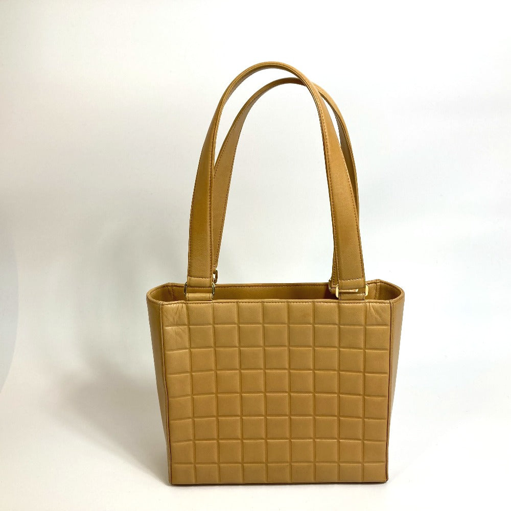 CHANEL Tote Bag A17809 Calfskin beige CCCOCO Mark Chocolate bar Women Used