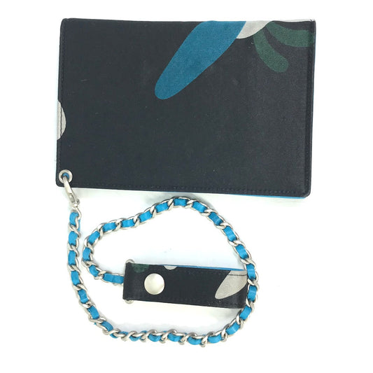 CHANEL passport case Nylon / leather black CC COCO Mark Flower Flower vintage Women Used