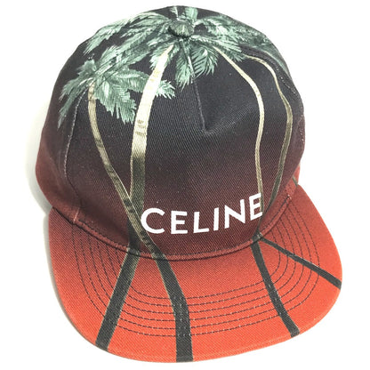CELINE cap 2AUU1702Q cotton Brown type logo Street Style Cap Women L Used