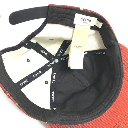 CELINE cap 2AUU1702Q cotton Brown type logo Street Style Cap Women L Used