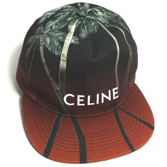 CELINE cap 2AUU1702Q cotton Brown type logo Street Style Cap Women L Used
