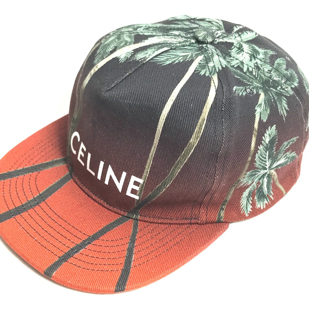 CELINE cap 2AUU1702Q cotton Brown type logo Street Style Cap Women L Used