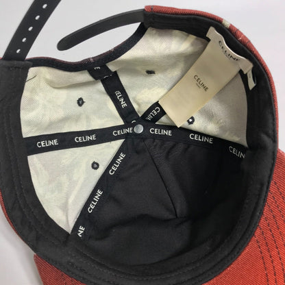 CELINE cap 2AUU1702Q cotton Brown type logo Street Style Cap Women L Used