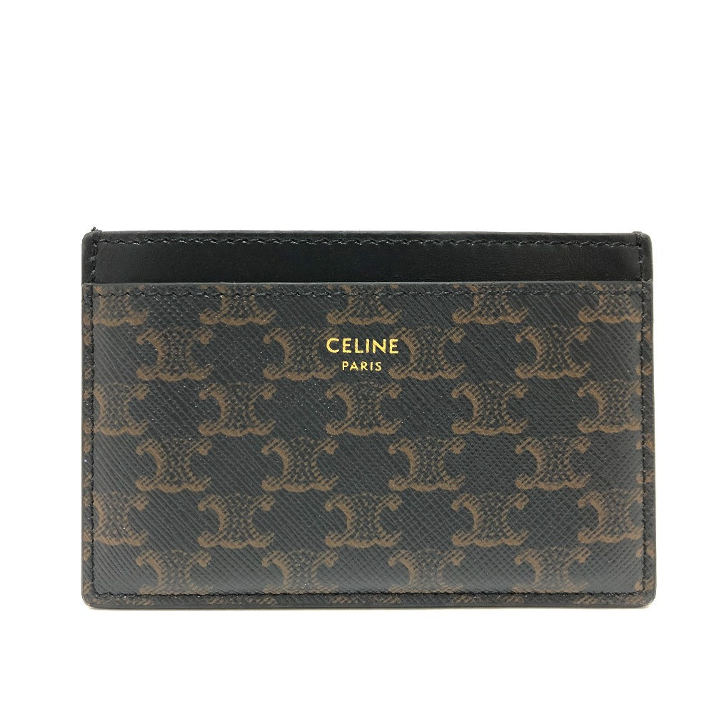 CELINE Card Case 10B702BQ4.38NO PVC / Leather black Triomphe mens Used