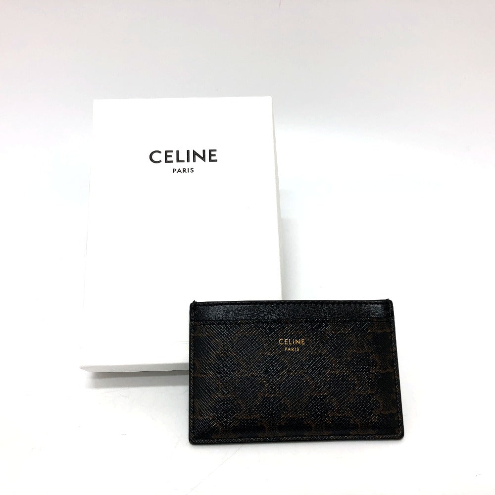 CELINE Card Case 10B702BQ4.38NO PVC / Leather black Triomphe mens Used