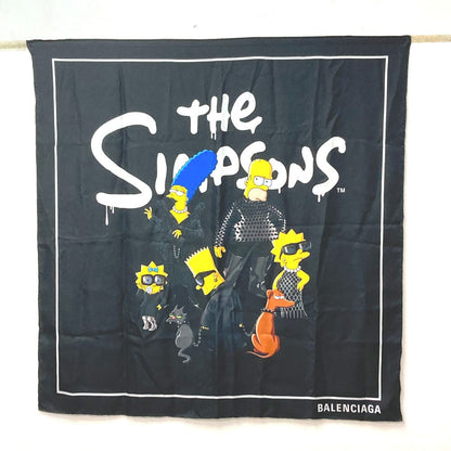 BALENCIAGA scarf silk black THE SIMPSONS Simpsons collaboration simpsons Women