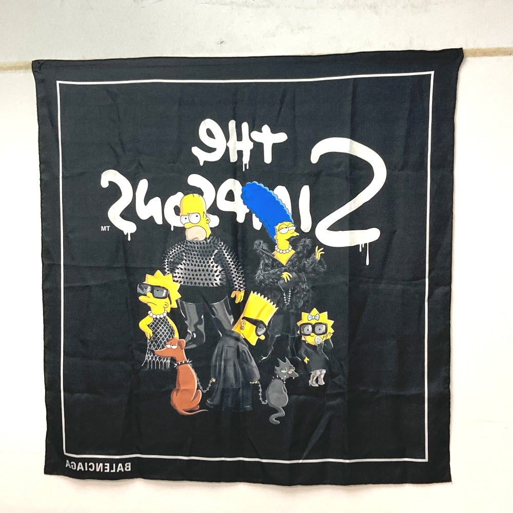 BALENCIAGA scarf silk black THE SIMPSONS Simpsons collaboration simpsons Women