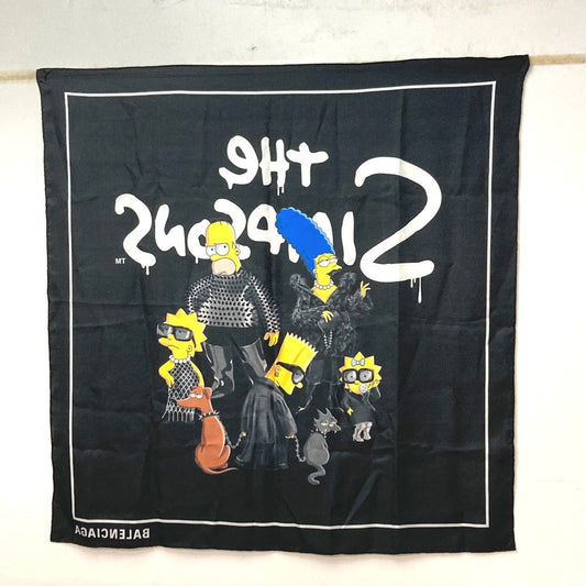 BALENCIAGA scarf silk black THE SIMPSONS Simpsons collaboration simpsons Women