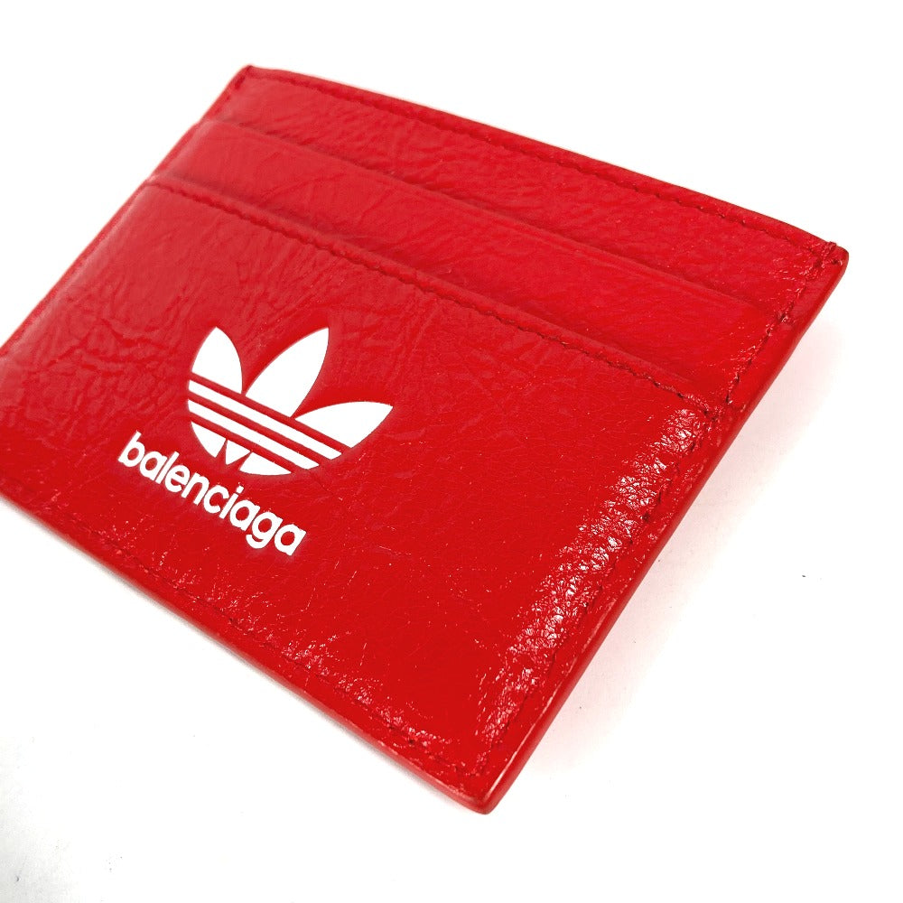 BALENCIAGA Card Case 721895 leather Red Adidas adidas collaboration mens