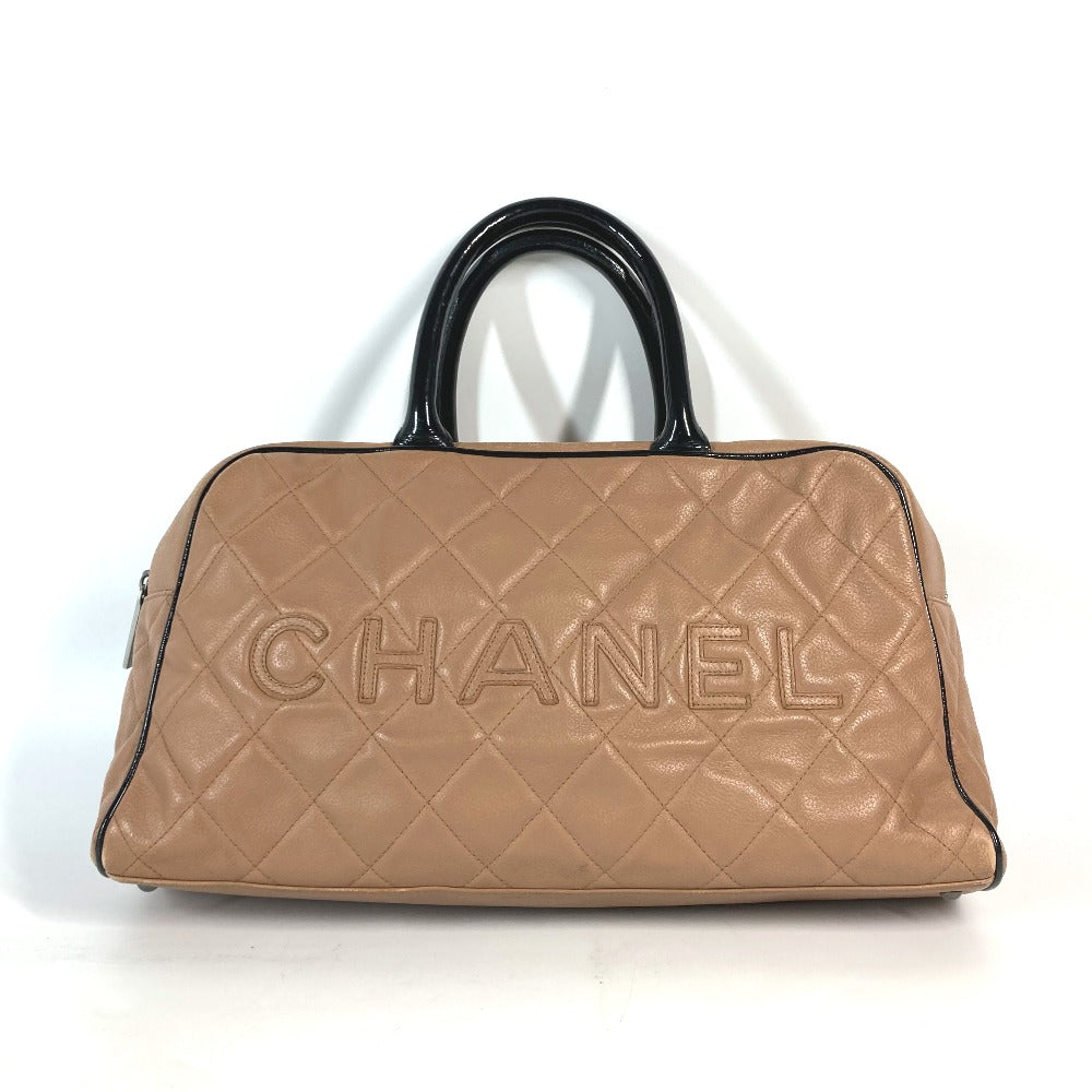 CHANEL Boston Duffel bag Caviar skin Beige type Sports bag logo quilting Women Used