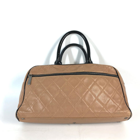 CHANEL Boston Duffel bag Caviar skin Beige type Sports bag logo quilting Women Used