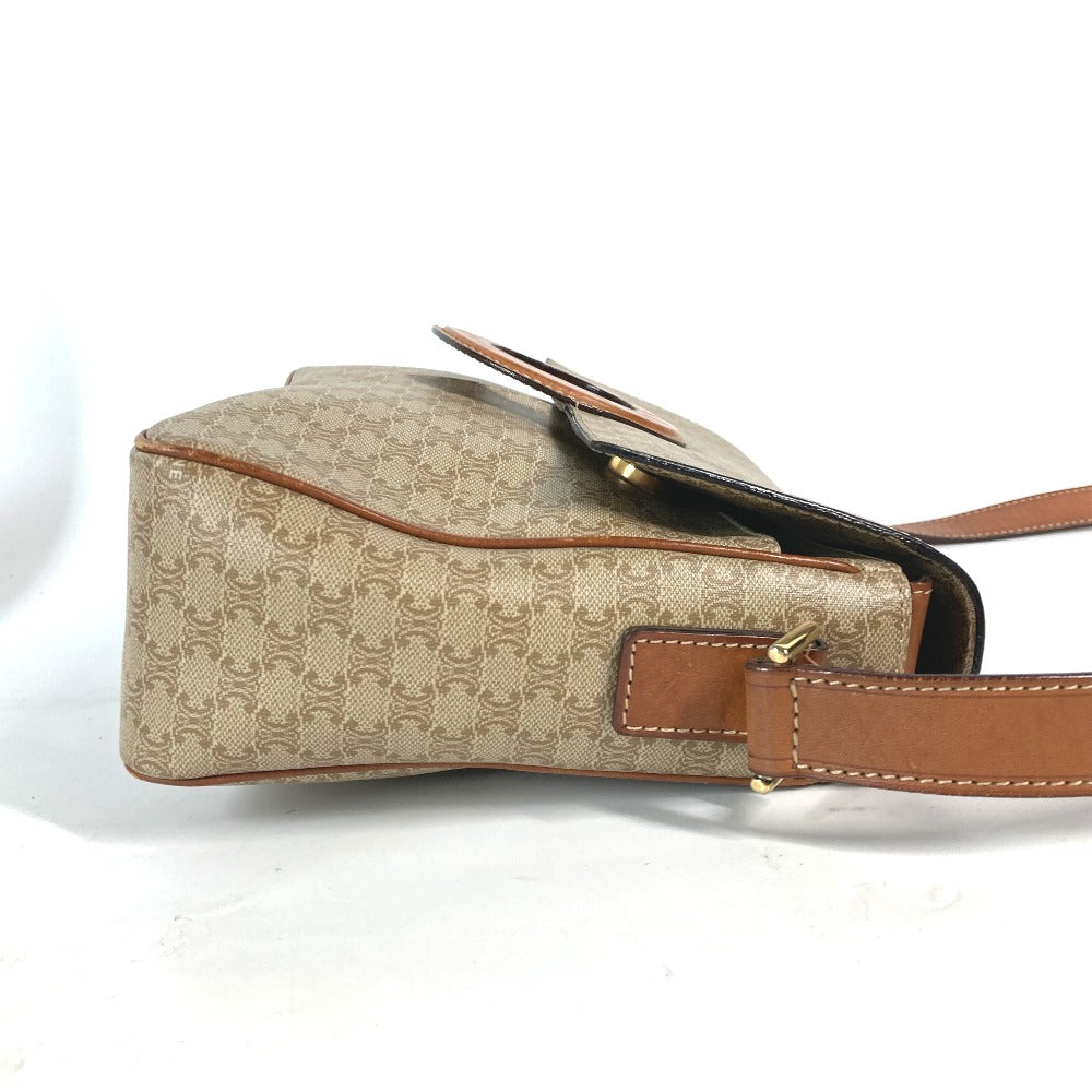 CELINE Shoulder Bag Leather / PVC beige vintage Circle logo Triomphe Women Used
