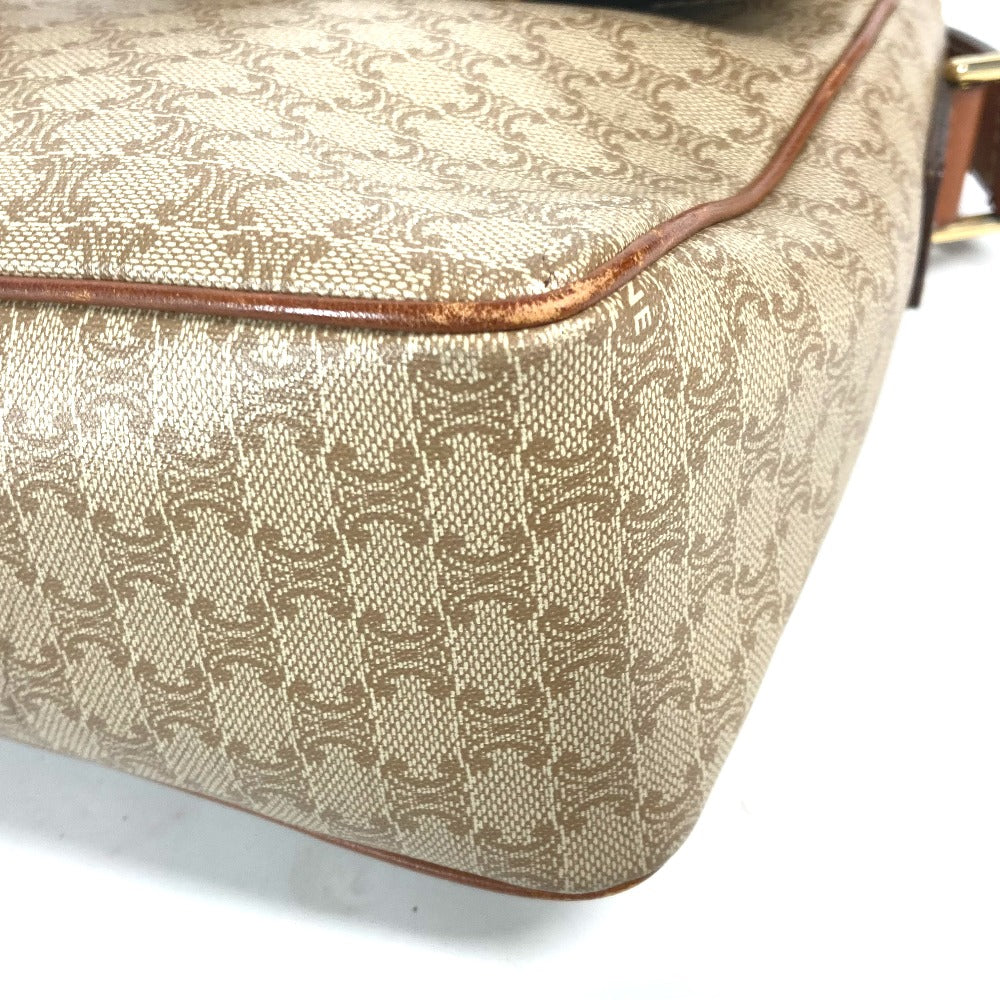 CELINE Shoulder Bag Leather / PVC beige vintage Circle logo Triomphe Women Used