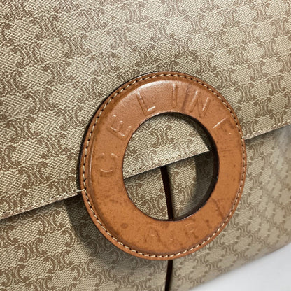 CELINE Shoulder Bag Leather / PVC beige vintage Circle logo Triomphe Women Used