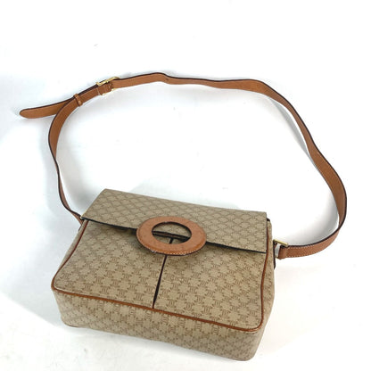 CELINE Shoulder Bag Leather / PVC beige vintage Circle logo Triomphe Women Used