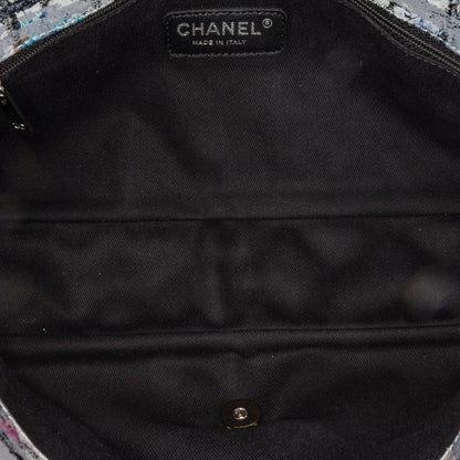 White Chanel Medium Calfskin Hand Painted Graffiti Flap Crossbody Bag