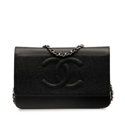 Chanel CC Caviar Chain Shoulder Bag  Leather Shoulder Bag in Good condition