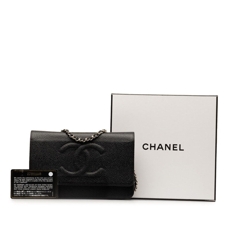 Chanel CC Caviar Chain Shoulder Bag  Leather Shoulder Bag in Good condition