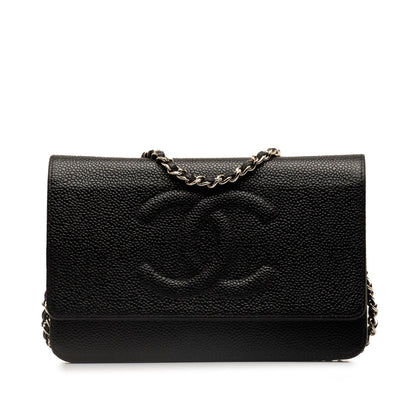 CHANEL CC Caviar Wallet on Chain Crossbody Bag