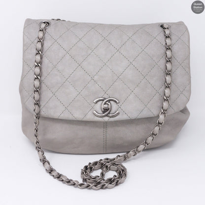 Quilted Soft Flap Medium Shoulder Bag