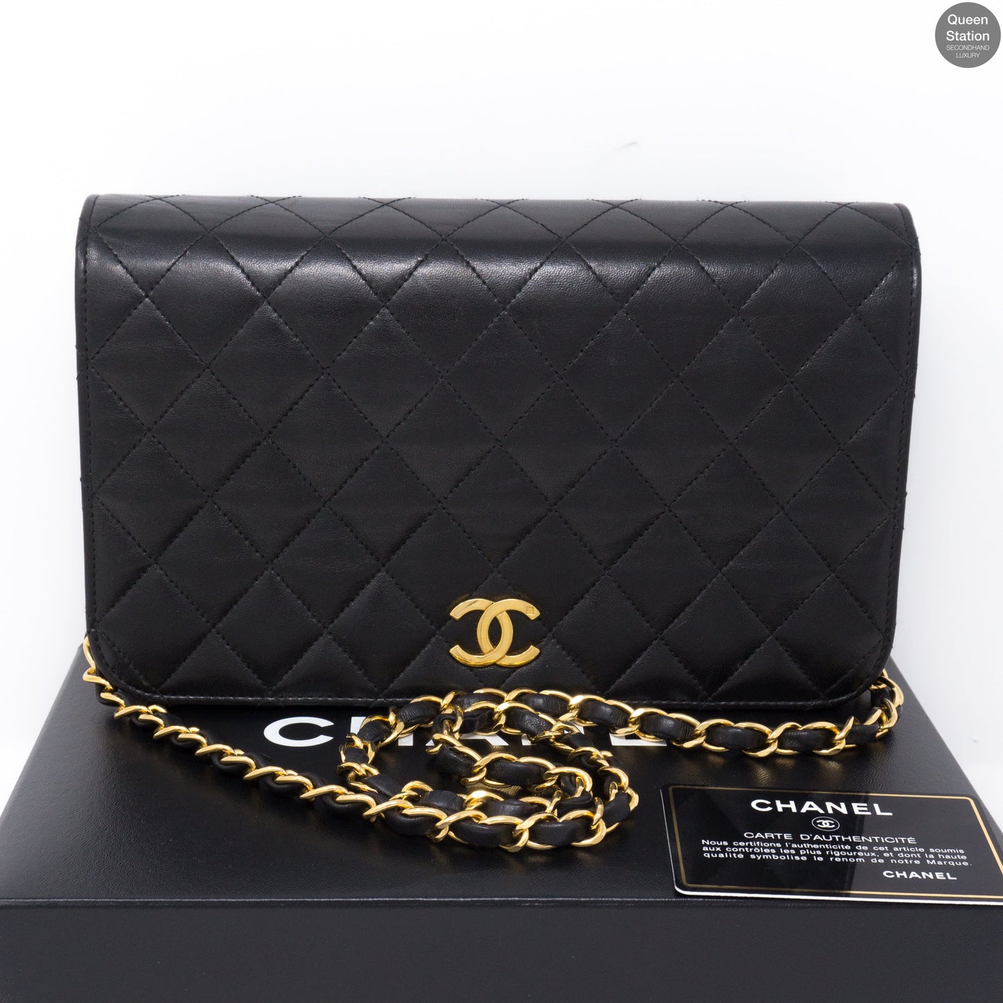 Single Flap Black Lambskin Bag