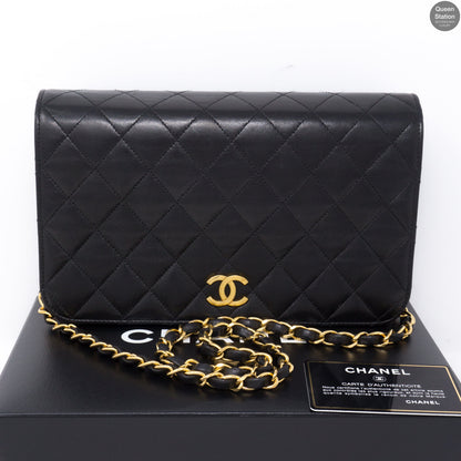 Single Flap Black Lambskin Bag