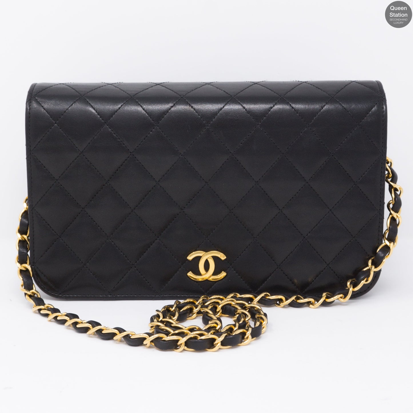 Single Flap Black Lambskin Bag