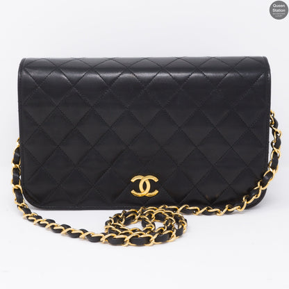 Single Flap Black Lambskin Bag