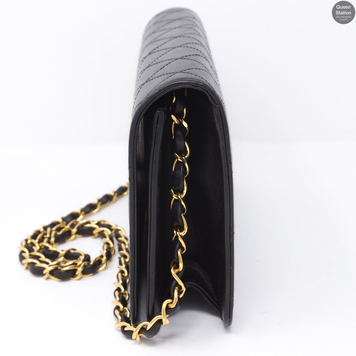 Single Flap Black Lambskin Bag