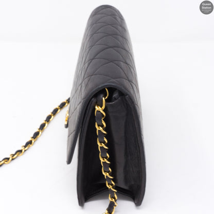 Single Flap Black Lambskin Bag