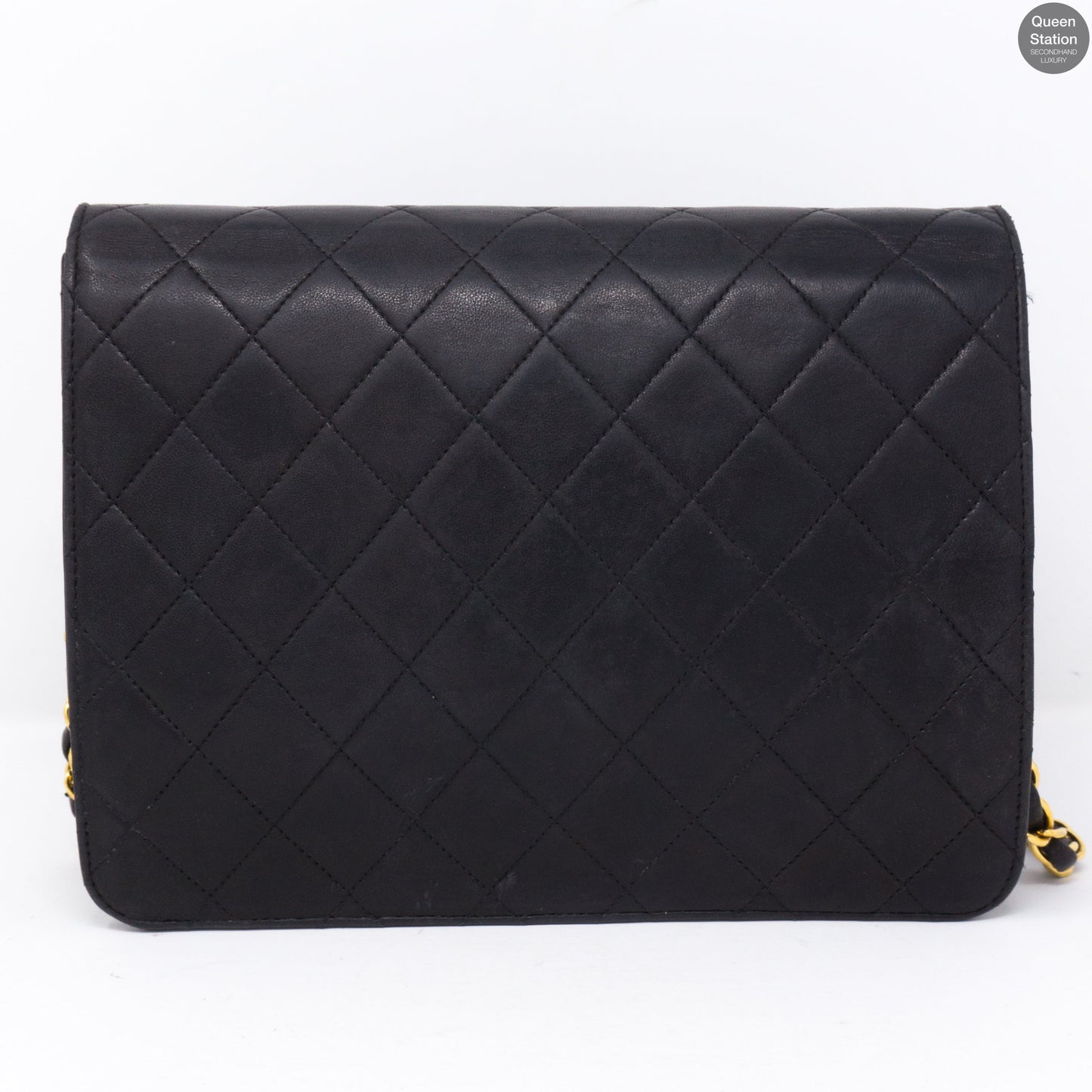 Single Flap Black Lambskin Bag