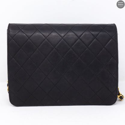 Single Flap Black Lambskin Bag