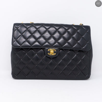 Vintage Black Jumbo Flap Bag
