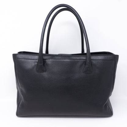 Executive Cerf Black Leather Tote