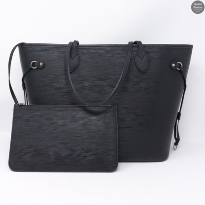 Louis-vuitton Neverfull MM Epi Leather Noir Electric & Pochette