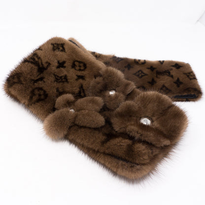 Louis-vuitton Monogram Mink Scarf Muffler