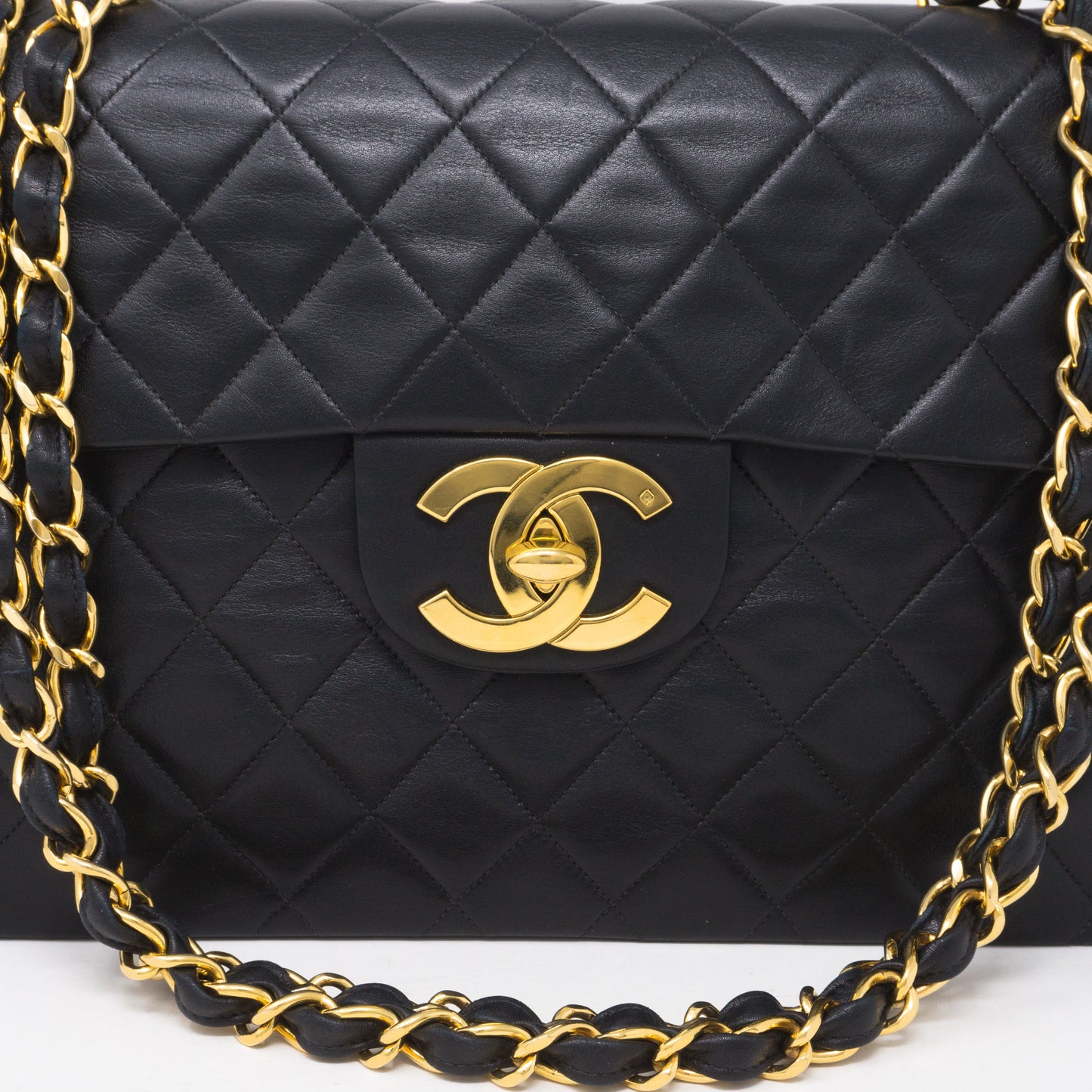 Vintage Black Jumbo XL Flap Bag